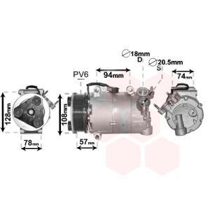 Compressor, ar condicionado VAN WEZEL 1800K482