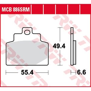 Jeu de garnitures de frein TRW MCB886SRM