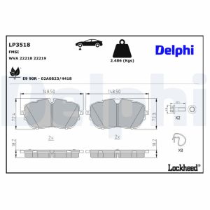 Bremsbelagsatz DELPHI LP3518, Vorne