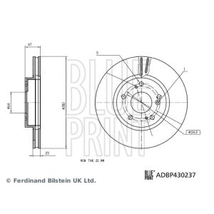 Disco de travão BLUE PRINT ADBP430237, 1 Peça