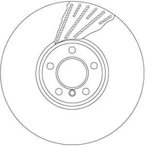 Disco de freno TRW DF6622S vorne, ventilado , altamente carbonizado, 1 Pieza