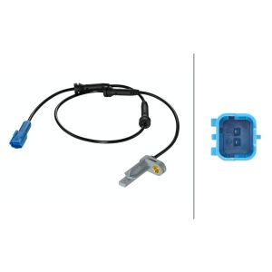 Sensor do ABS traseiro, direito HELLA 6PU 009 106-891