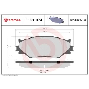 Jarrupalasarja BREMBO P 83 074, edessä