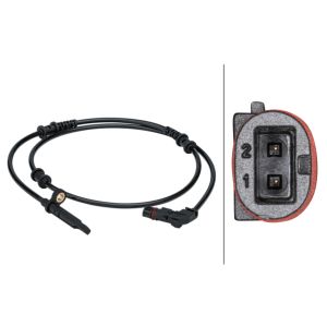 Sensor do ABS traseiro, direito HELLA 6PU 012 679-481