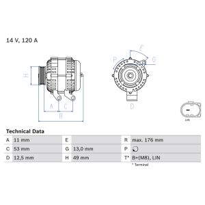 Generador trifásico BOSCH 0 986 082 220