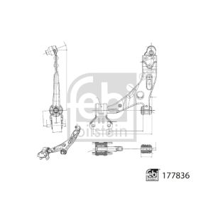 Draagarm, wielophanging FEBI BILSTEIN 177836 Vooras, links, voorkant