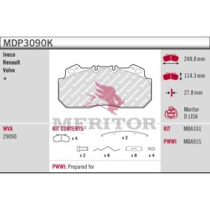 Levyjarrun jarrupalasarja MERITOR MDP3090K