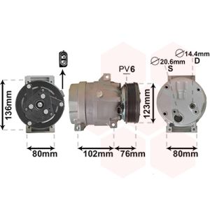 Compressor, ar condicionado VAN WEZEL 4300K069