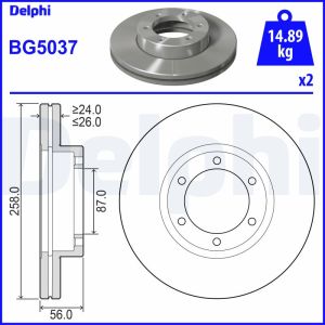 Disco freno DELPHI BG5037
