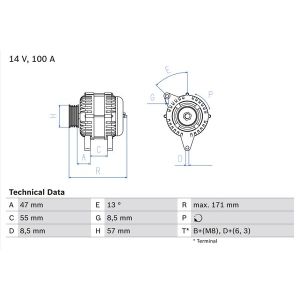 Driefasige generator BOSCH 0 986 040 370