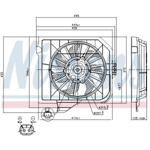 Ventola, raffreddamento motore NISSENS 85091