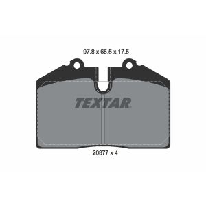 Kit de plaquettes de frein, frein à disque TEXTAR 2087702, Avant/Arrière
