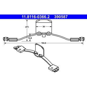 Muelle, pinza de freno ATE 11.8116-0366.2