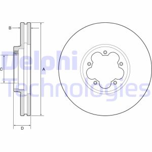 Jarrulevy DELPHI BG9176C etupuolella/tuuletettu/1 kpl