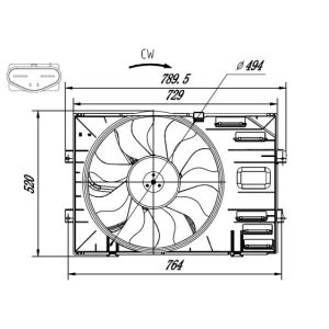 Koelventilatorwiel, motorkoeling NRF 47918