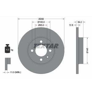 Disco de freno TEXTAR 98200 0417 0 1, delantero, macizo, 1 Pieza