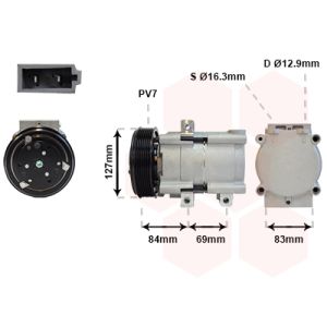 Compressor, ar condicionado VAN WEZEL 1800K167