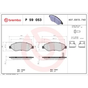 Bremsbelagsatz, Scheibenbremse BREMBO P 59 053