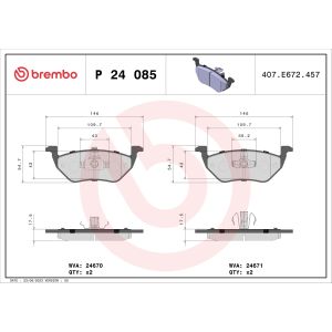 Levyjarrun jarrupalasarja BREMBO P 24 085