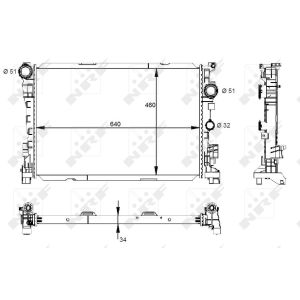 Radiador, refrigeración de motor NRF 59133