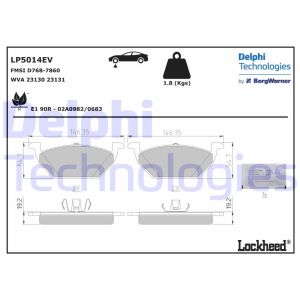 Bremsbelagsatz DELPHI LP5014EV