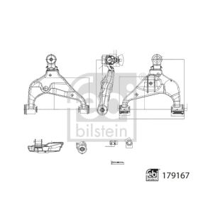 Draagarm, Wielophanging FEBI BILSTEIN 179167 Vooras/Rechts/Onder