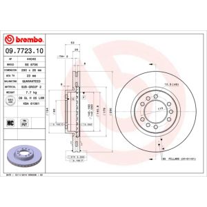 Jarrulevy BREMBO 09.7723.10, 1 Kappale