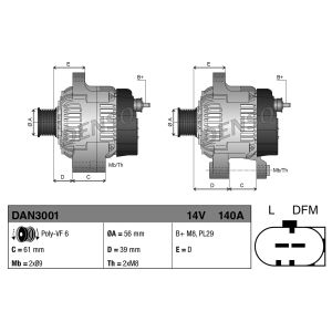 Generatore di corrente rotante DENSO DAN3001