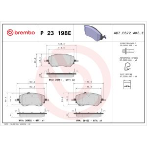 Bremsbelagsatz BREMBO P 23 198E