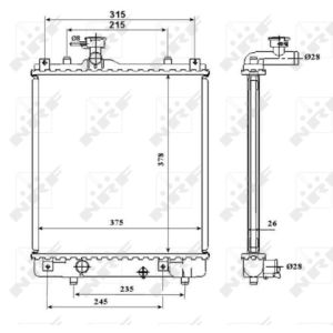 Radiador, refrigeración de motor NRF 53824