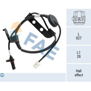 Snelheidssensor, ABS FAE 78755