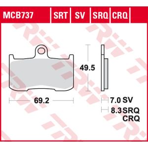 Juego de pastillas de freno TRW MCB737CRQ Keine Strassenzulassung