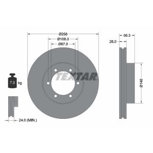 Bremsscheibe TEXTAR 92226400 vorne, belüftet, 1 Stück
