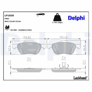 Levyjarrun jarrupalasarja DELPHI LP1830