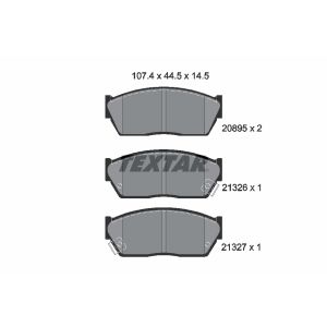 Kit de plaquettes de frein, frein à disque TEXTAR 2089502, Avant