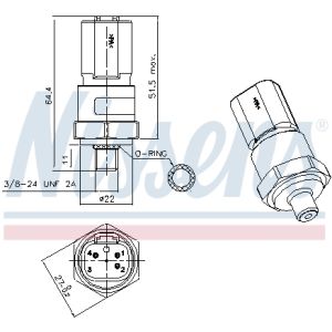 Interruptor de presión, aire acondicionado NISSENS 301029