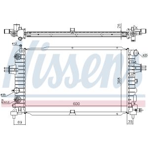 Radiador, refrigeración de motor NISSENS 630768