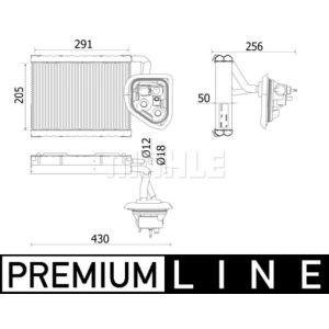 Evaporador, aire acondicionado MAHLE AE 159 000P