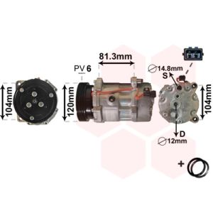 Compressor, ar condicionado VAN WEZEL 5800K172