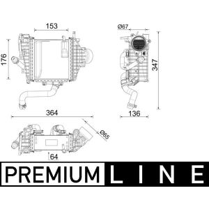 Radiatore bassa temperatura, radiatore aria di sovralimentazione BEHR PREMIUM LINE MAHLE CI 641 000P