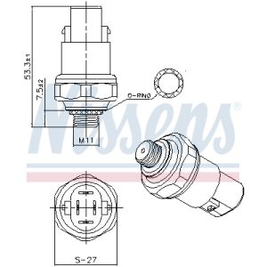 Interruptor de presión, aire acondicionado NISSENS 301088