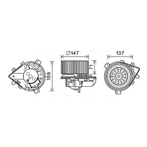 Moteur électrique, pulseur d'air habitacle AVA COOLING PE8380