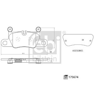 Set di pastiglie freno FEBI BILSTEIN 175674, indietro