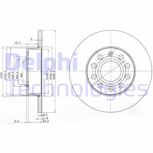 Remschijf DELPHI BG3890C terug, compleet, 2 stuk