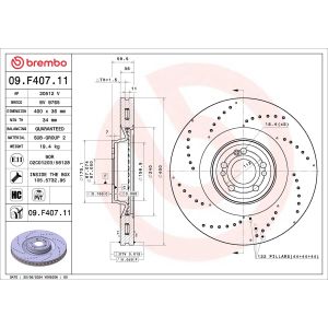 Disco de travão BREMBO 09.F407.11, 1 Peça