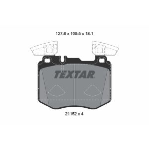 Kit de plaquettes de frein, frein à disque TEXTAR 2115201, Avant