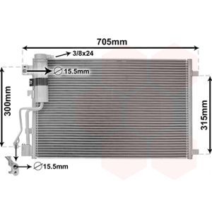 Condensator, airconditioning VAN WEZEL 13005283
