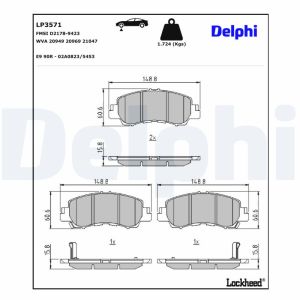 Bremsbelagsatz DELPHI LP3571, Vorne
