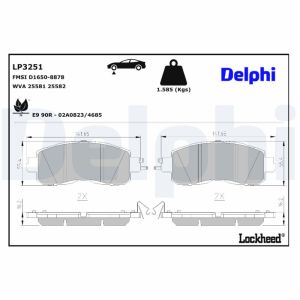 Bremsbelagsatz DELPHI LP3251, Vorne