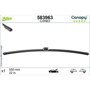 Ruitenwisser VALEO Canopy 583963 550mm, voor, 1 Stuk